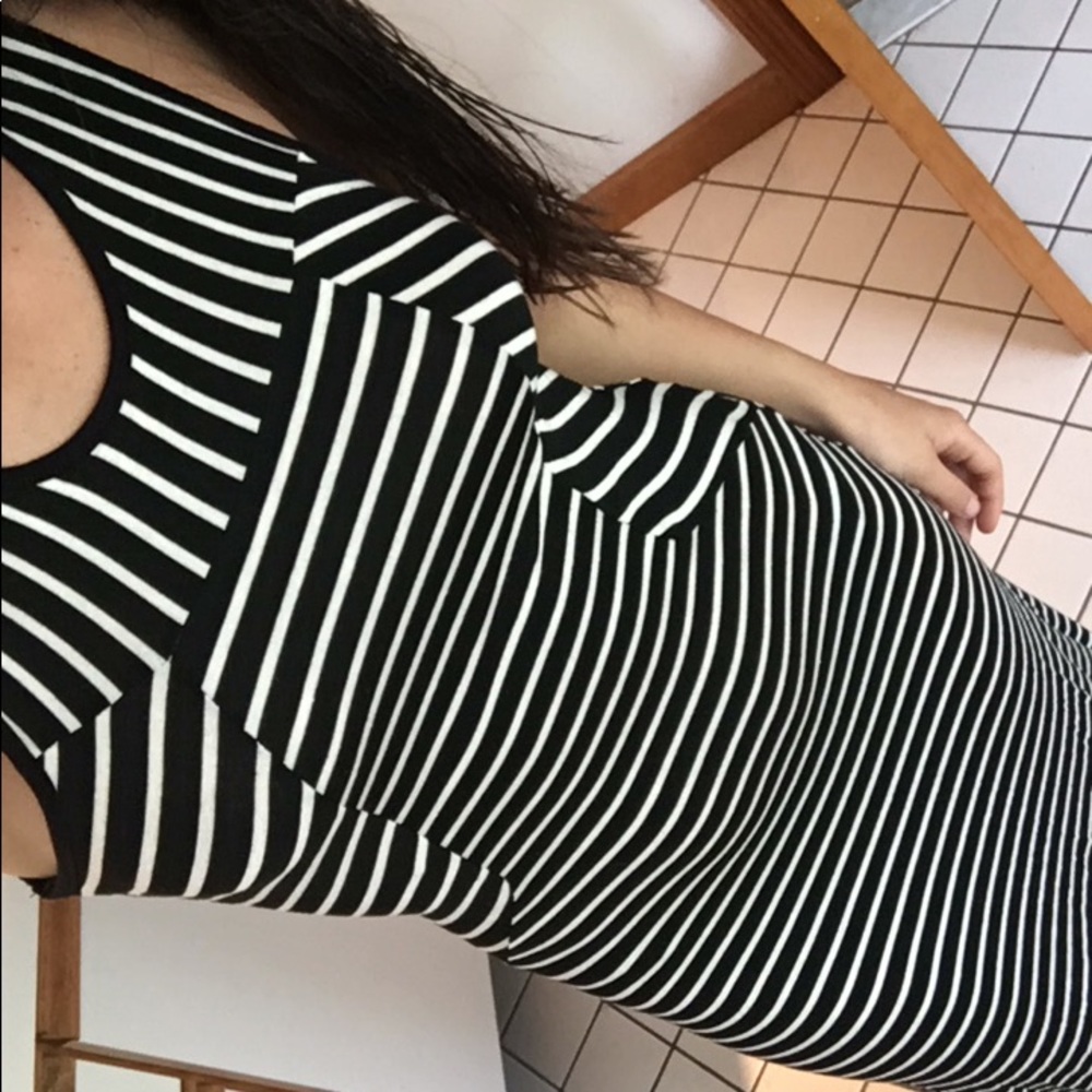 Black & white stripped long dress